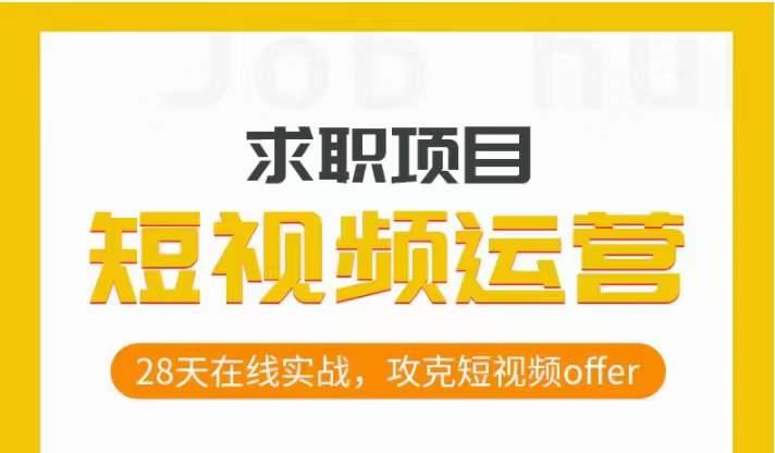 短视频运营求职实操项目，28天在线实战，攻克短视频offer-梦凌网创