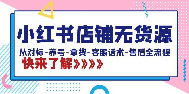 小红书店铺无货源：从对标-养号-拿货-客服话术-售后全流程(20节课)-梦凌网创