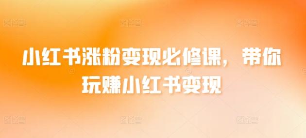 小红书涨粉变现必修课，带你玩赚小红书变现-梦凌网创