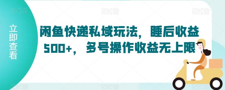 闲鱼快递私域玩法，睡后收益500+，多号操作收益无上限【揭秘】-梦凌网创