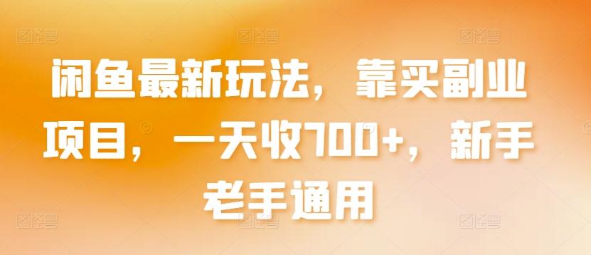闲鱼最新玩法，靠买副业项目，一天收700+，新手老手通用【揭秘】-梦凌网创