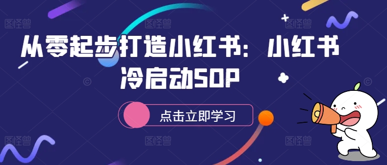 从零起步打造小红书：小红书冷启动SOP-梦凌网创