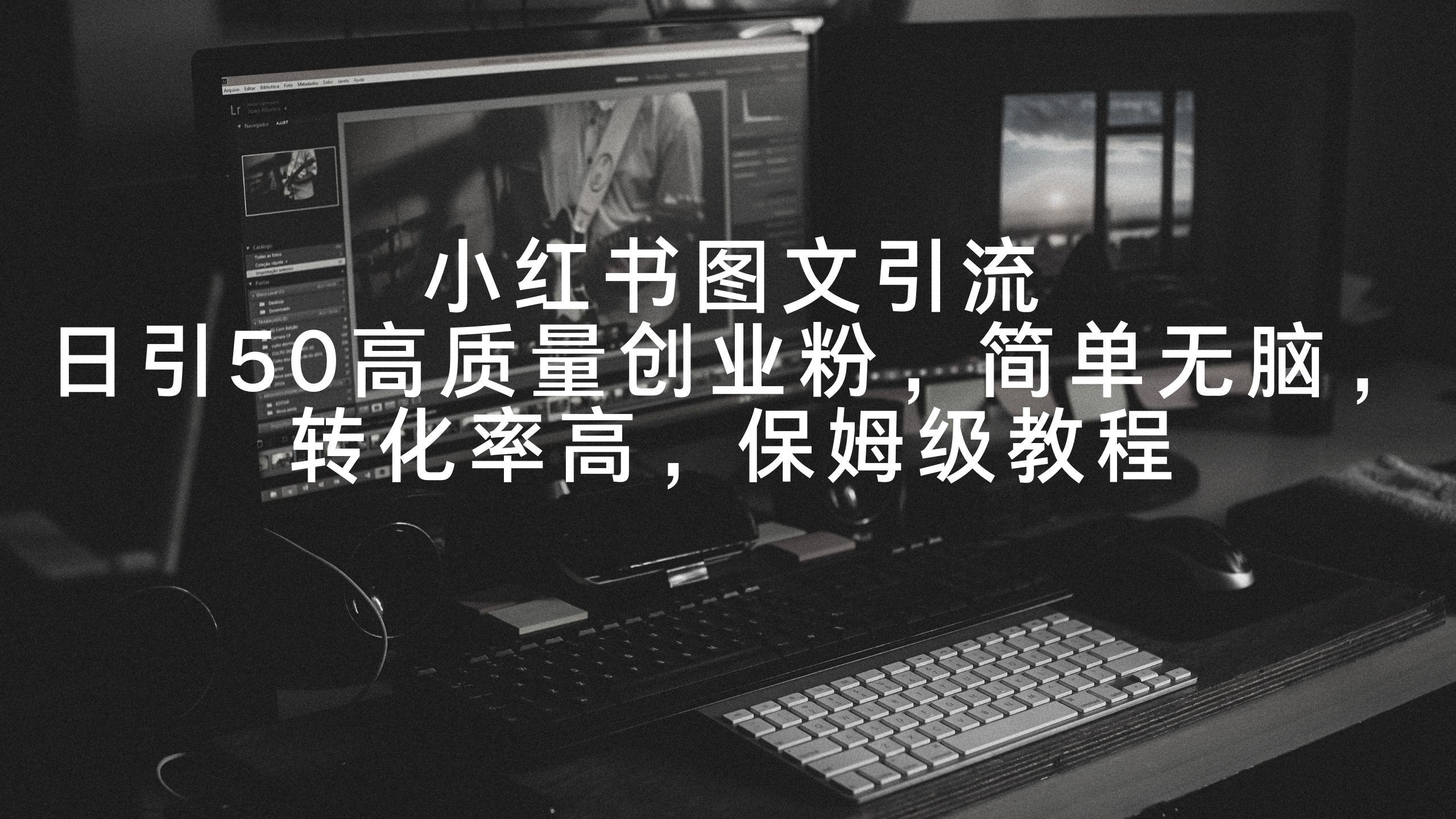 小红书图文引流，日引50高质量创业粉，简单无脑，转化率高，保姆级教程-梦凌网创