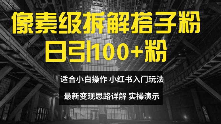像素级拆解搭子粉，日引100+，小白看完可上手，最新变现思路详解【揭秘】-梦凌网创