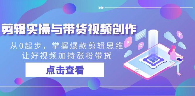剪辑实操与带货视频创作，从0起步，掌握爆款剪辑思维，让好视频加持涨粉…-梦凌网创