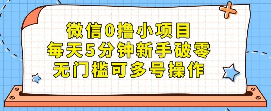 微信0撸小项目，每天5分钟新手破零，无门槛可多号操作-梦凌网创