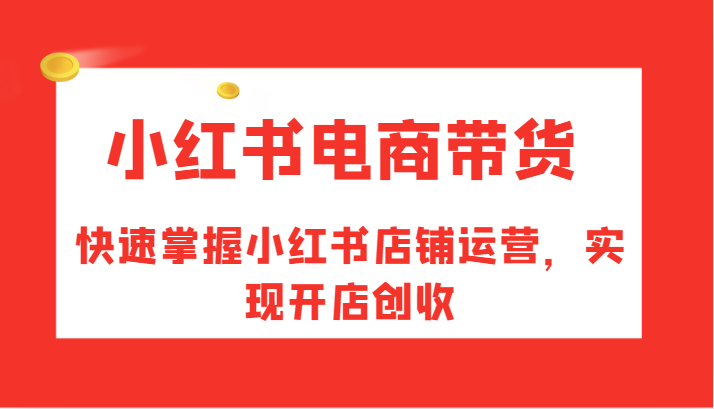 小红书电商带货，快速掌握小红书店铺运营，实现开店创收-梦凌网创