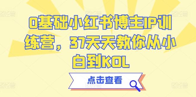 0基础小红书博主IP训练营，37天天教你从小白到KOL-薪火元第一资源库