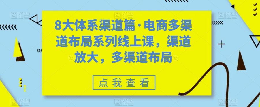 8大体系渠道篇·电商多渠道布局系列线上课，渠道放大，多渠道布局-梦凌网创