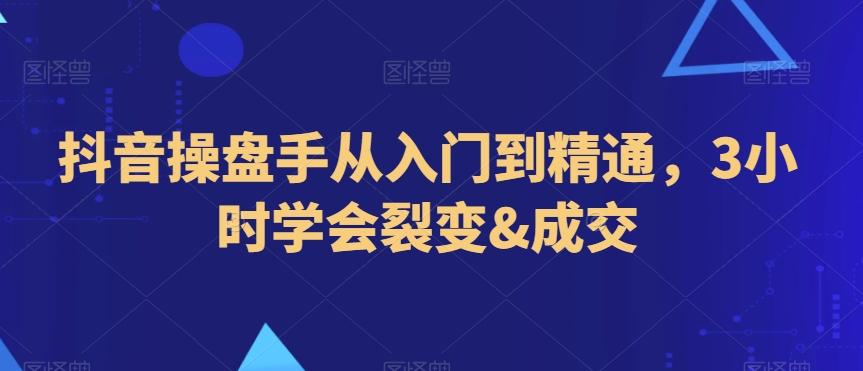 抖音操盘手从入门到精通，3小时学会裂变&成交-梦凌网创