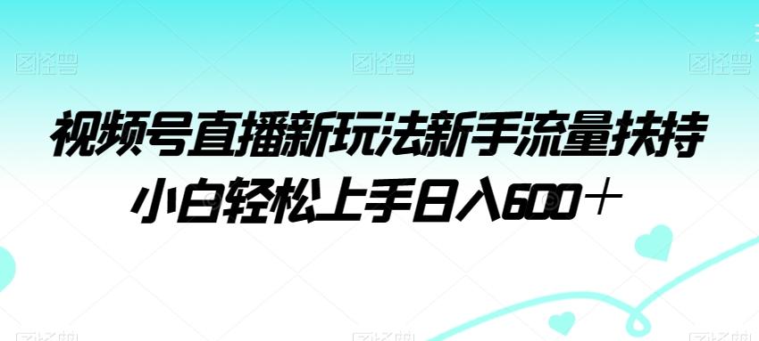 视频号直播新玩法新手流量扶持小白轻松上手日入600＋【揭秘】-梦凌网创