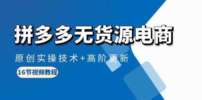 (10015期)拼多多无货源电商，原创实操技术+高阶更新(16节视频教程)-梦凌网创