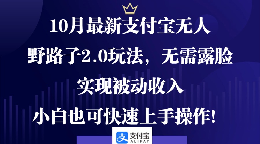 10月最新支付宝无人野路子2.0玩法，无需露脸，实现被动收入，小白也可…-梦凌网创