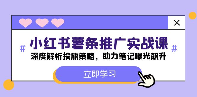 小红书-薯条推广实战课：深度解析投放策略，助力笔记曝光飙升-梦凌网创