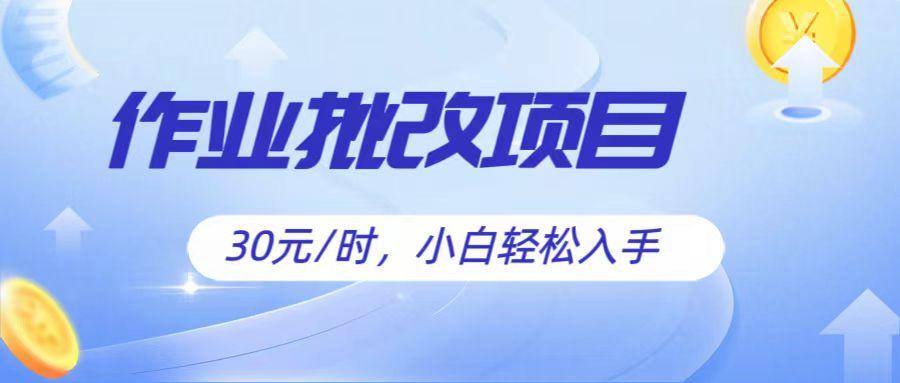作业批改项目30元/时，简单小白轻松入手，非常适合兼职-梦凌网创