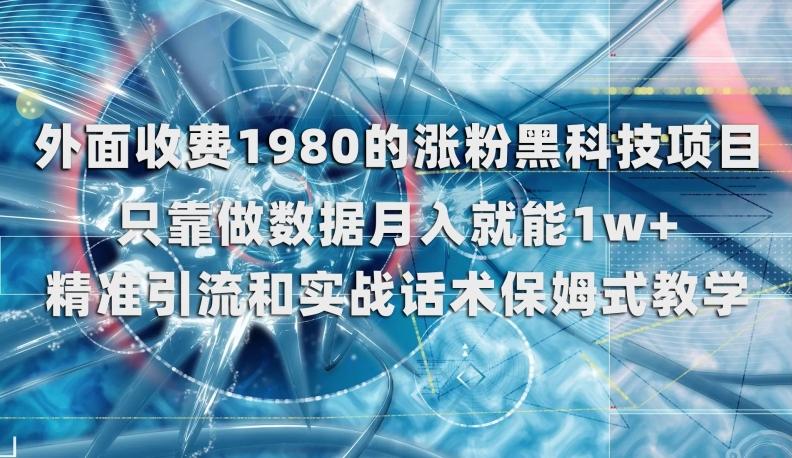 外面收费1980的涨粉黑科技项目，只靠做数据月入就能1w+【揭秘】-梦凌网创