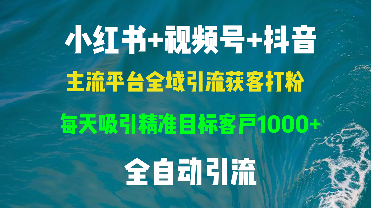 小红书，视频号，抖音主流平台全域引流获客打粉，每天吸引精准目标客户…-梦凌网创