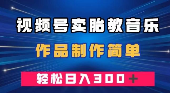 视频号卖胎教音乐，作品制作简单，一单49，轻松日入300＋-薪火元第一资源库