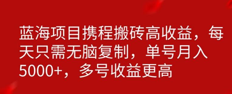 携程搬砖项目，只需每天无脑复制，月入5000+-梦凌网创