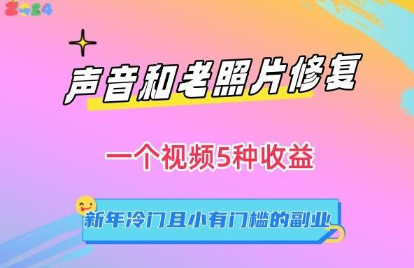 声音和老照片修复，一个视频5种收益，新年冷门且小有门槛的副业【揭秘】-梦凌网创