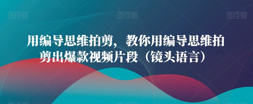 用编导思维拍剪，教你用编导思维拍剪出爆款视频片段(镜头语言)-梦凌网创