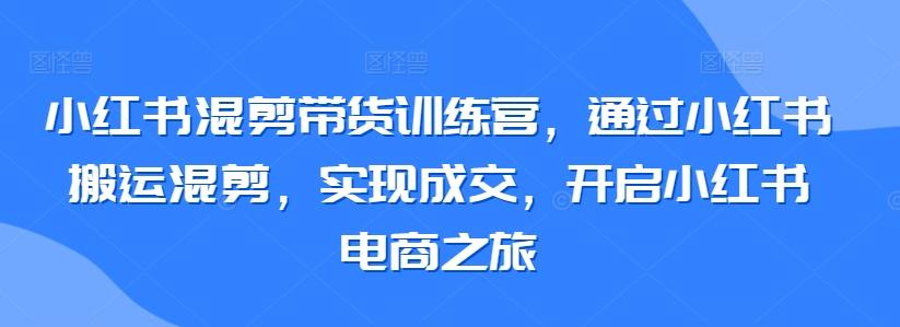 小红书混剪带货训练营，通过小红书搬运混剪，实现成交，开启小红书电商之旅-梦凌网创