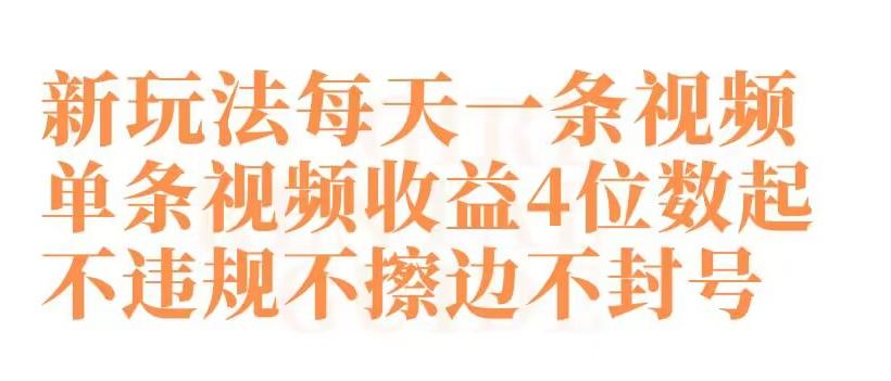 快手新玩法每天一条视频单条视频收益4位数起不违规不擦边不封号【揭秘】-梦凌网创