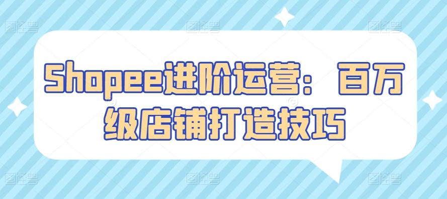 Shopee进阶运营：百万级店铺打造技巧-梦凌网创