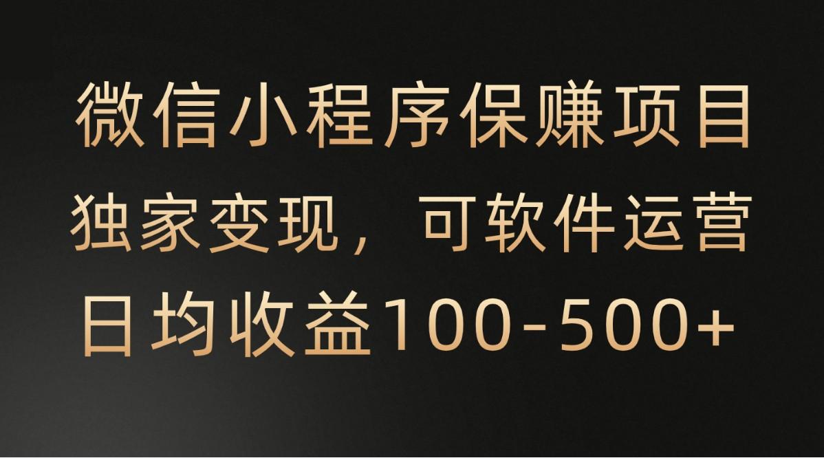微信小程序，腾讯保赚项目，可软件自动运营，日均100-500+收益有保障-薪火元第一资源库