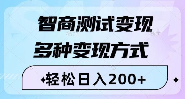 智商测试变现，轻松日入200+，几分钟一个视频，多种变现方式-梦凌网创