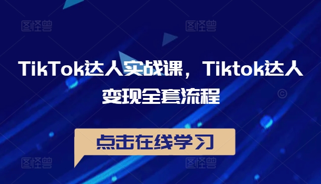 TikTok达人实战课，Tiktok达人变现全套流程-梦凌网创