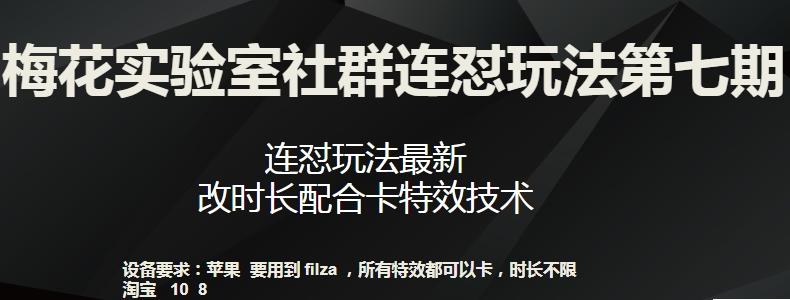 梅花实验室社群连怼玩法第七期，连怼玩法最新，改时长配合卡特效技术-薪火元第一资源库