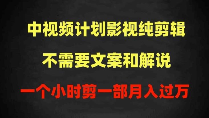 中视频计划影视纯剪辑，不需要文案和解说，一个小时剪一部，100%过原创月入过万【揭秘】-梦凌网创