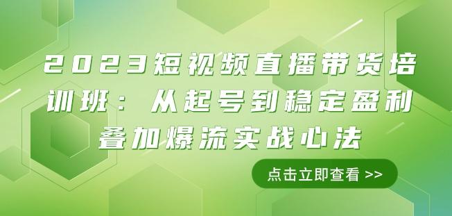 2023短视频直播带货培训班：从起号到稳定盈利叠加爆流实战心法（11节课）-梦凌网创