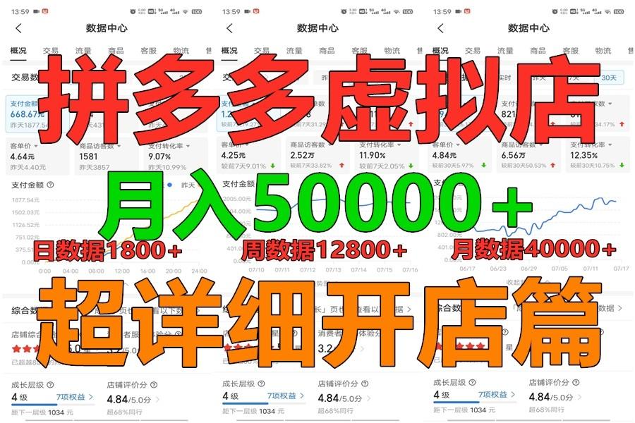 拼多多虚拟电商训练营月入40000+你也行，暴利稳定长久，副业首选-梦凌网创
