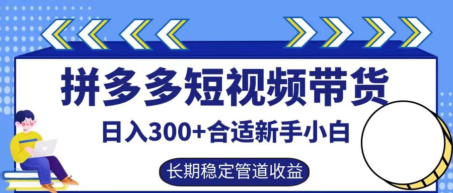 拼多多短视频带货日入300+，实操账户展示看就能学会-梦凌网创