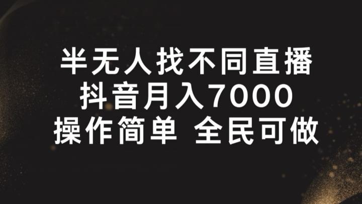 半无人找不同直播，月入7000+，操作简单 全民可做【揭秘】-梦凌网创