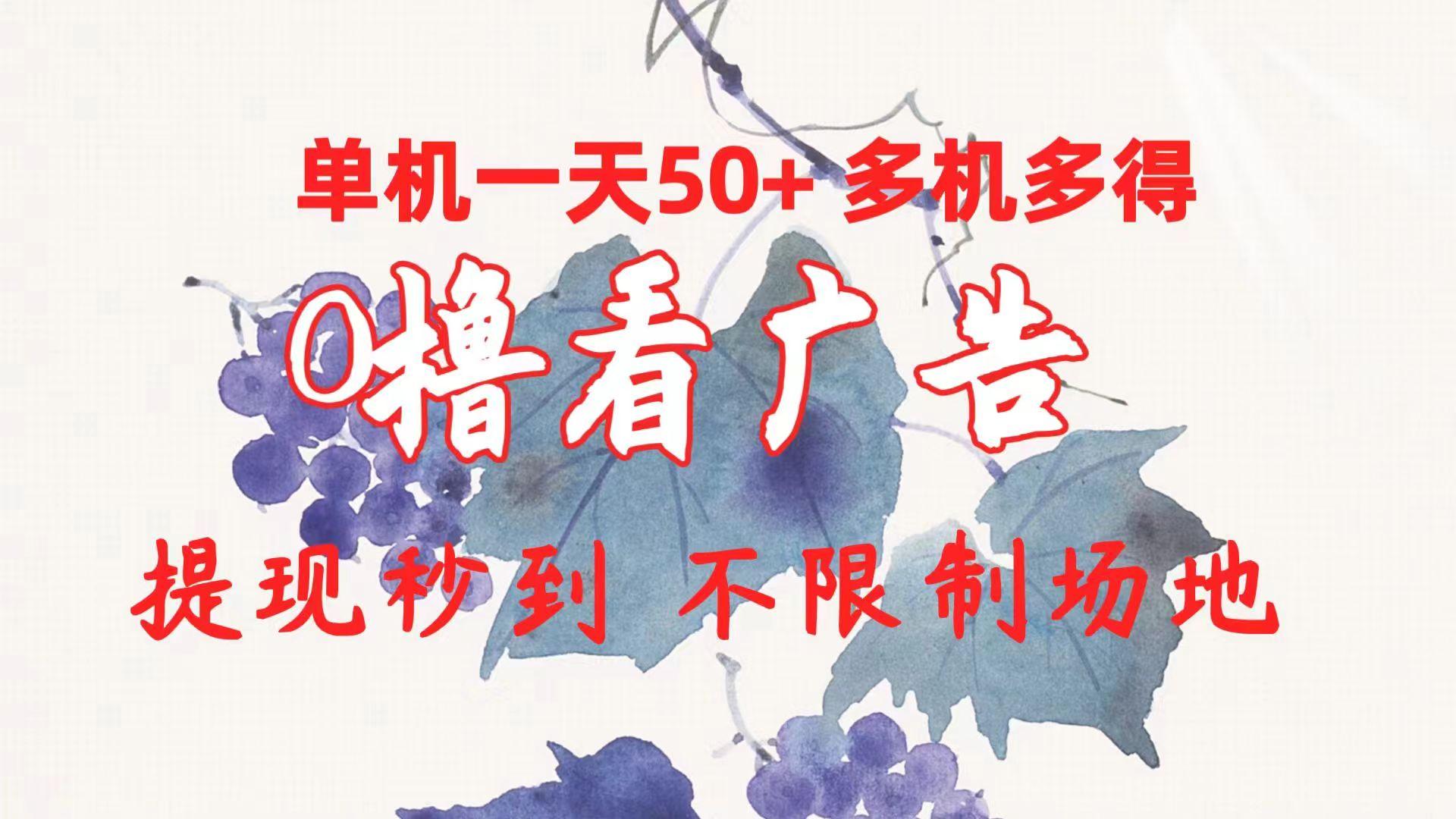 0撸看广告 单机一天50+多机多得 提现秒到 不限制场地操作-梦凌网创