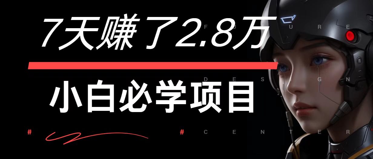 7天赚了2.8万！每单利润最少500+，轻松月入7万+小白有手就行-梦凌网创