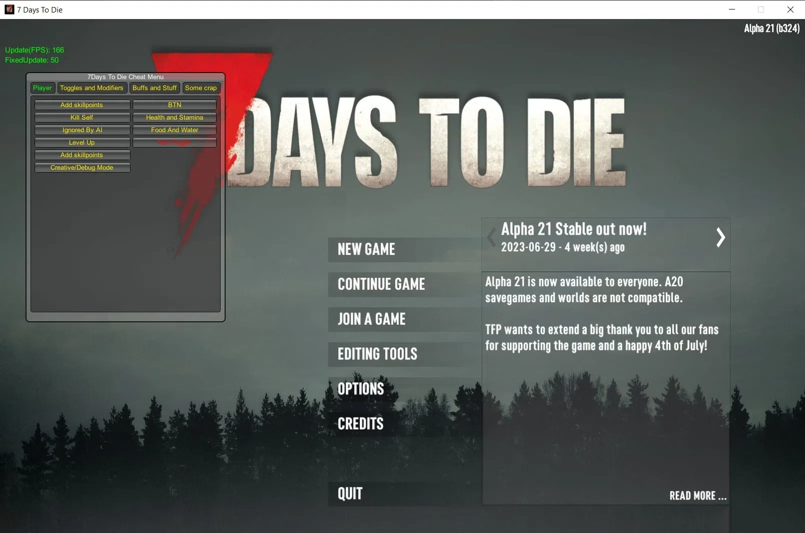 7 Days to Die 七日杀多功能修改器 v1.1.3.105 免费版-梦凌网创