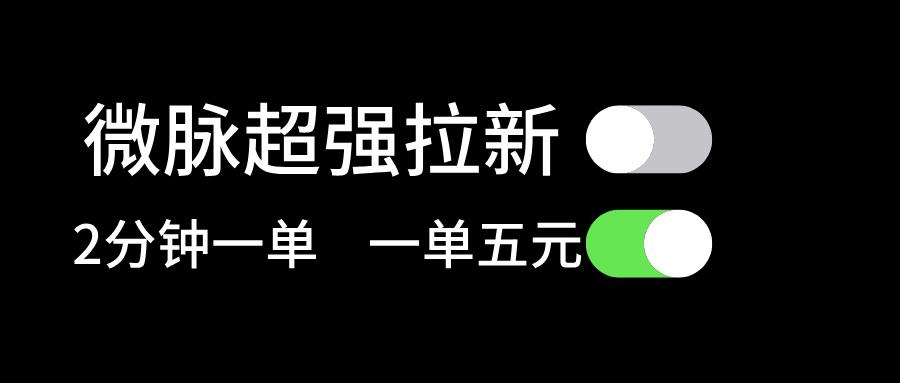 微脉超强拉新， 两分钟1单， 一单利润5块，适合小白-梦凌网创