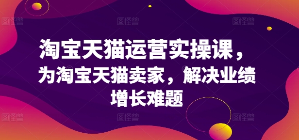 淘宝天猫运营实操课，为淘宝天猫卖家，解决业绩增长难题-梦凌网创