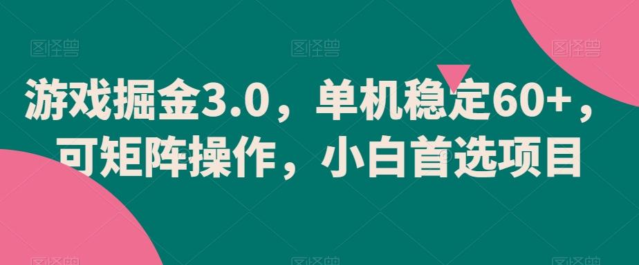 游戏掘金3.0，单机稳定60+，可矩阵操作，小白首选项目【揭秘】-薪火元第一资源库