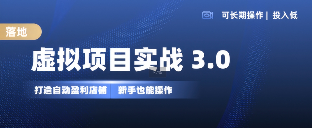 虚拟项目实战3.0，打造自动盈利店铺，可长期操作投入低，新手也能操作-梦凌网创