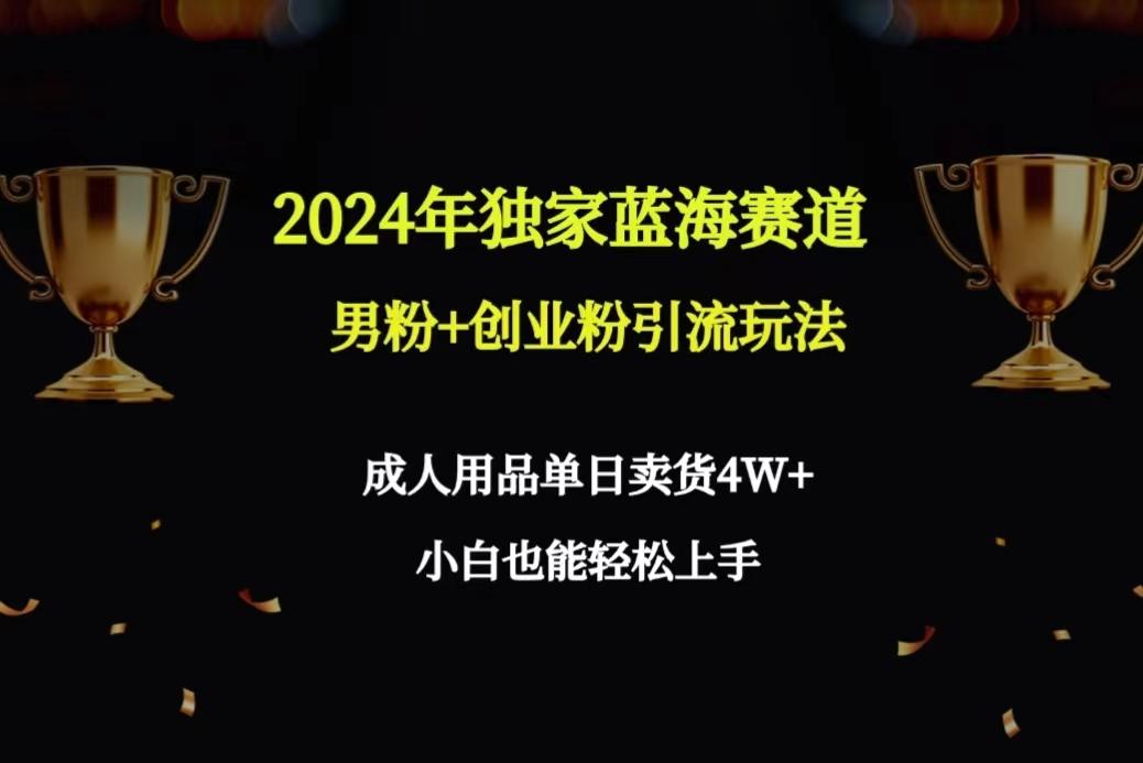 2024年独家蓝海赛道男粉+创业粉引流玩法，成人用品单日卖货4W+保姆教程-梦凌网创