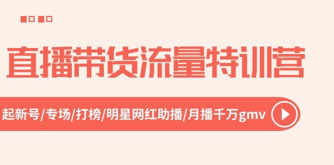 直播带货流量特训营，起新号-专场-打榜-明星网红助播 月播千万gmv(52节-梦凌网创
