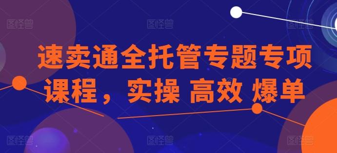 速卖通全托管专题专项课程，实操 高效 爆单-梦凌网创