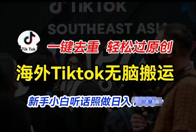 海外Tiktok短视频无脑搬运，一键去重轻松过原创，新手小白听话照做日入几张【揭秘】-梦凌网创