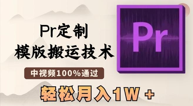 最新Pr定制模版搬运技术，中视频100%通过，几分钟一条视频，轻松月入1W＋【揭秘】-梦凌网创