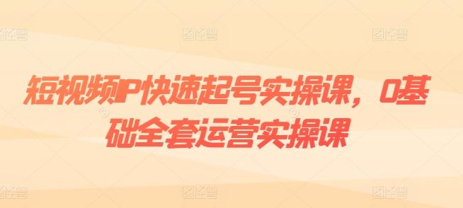 短视频IP快速起号实操课，0基础全套运营实操课，爆款内容设计+粉丝运营+内容变现-梦凌网创